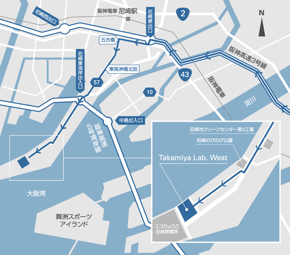 TAKAMIYA Lab. West地図